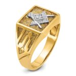 IBGoodman 10k Men's Polished and Textured Blue Lodge Master Masonic Ring Mounting - Image 6