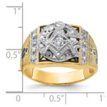 IBGoodman 14k Two-tone Men's Polished and Textured Blue Lodge Master Masonic Ring Mounting - Image 8