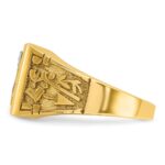 IBGoodman 10k Two-tone Men's Polished and Textured with Lab Created Ruby and Diamond Blue Lodge Master Masonic Ring - Image 3