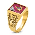 IBGoodman 14k Two-tone Men's Polished and Textured Blue Lodge Master Masonic Ring Mounting - Image 6