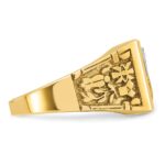 IBGoodman 14k Two-tone Men's Polished and Textured with Lab Created Ruby and Diamond Blue Lodge Master Masonic Ring - Image 7