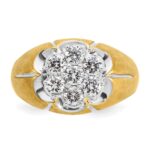 IBGoodman 14k Two-Tone 1 carat Lab Grown Diamond VS/SI+ G+ Complete Men's Cluster Ring - Image 4