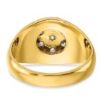 IBGoodman 14k Two-tone with White Rhodium Men's Polished Satin and Grooved 1 Carat AA Quality Diamond Round Cluster Ring - Image 7