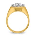 IBGoodman 14k Two-Tone 1 1/2 carat Lab Grown Diamond VS/SI+ G+ Complete Men's Cluster Ring - Image 2