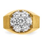 IBGoodman 14k Two-tone Men's Polished and Satin Round 1 1/5 Carat AA Quality Diamond Cluster Ring - Image 6