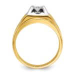 IBGoodman 14k Two Tone 3/4 carat Lab Grown Diamond VS/SI+ G+ Complete Polished and Satin Men's Ring - Image 3