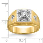 14k Two-tone IBGoodman Men's Polished and Satin 3/4 carat Diamond Complete Ring - Image 3