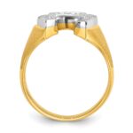 10k Two-tone IBGoodman Men's Satin Horseshoe Diamond Complete Ring - Image 2