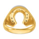 14k Two-tone IBGoodman Men's Satin Horseshoe Diamond Ring Mounting - Image 7