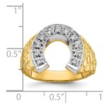 14k Two-tone IBGoodman Men's Horseshoe 1/5 carat Diamond Complete Ring - Image 2