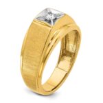 10k Two-tone IBGoodman Men's Polished and Satin Diamond Complete Ring - Image 8