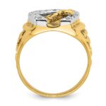 14k Two-tone IBGoodman Men's Horse and Horseshoe Diamond Ring Mounting - Image 2