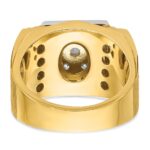 IBGoodman 14k Two-tone Men's Polished and Satin 2 Carat AA Quality Diamond Cluster Ring - Image 7