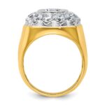 IBGoodman 14k Two-Tone 2 1/2 carat Lab Grown Diamond VS/SI+ G+ Semi-Mount Men's Cluster Ring - Image 2