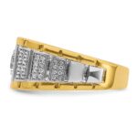 IBGoodman 14k Two-tone 3/8 carat Lab Grown Diamond VS/SI+ G+ Semi Mount Polished and Satin Men's Ring - Image 3