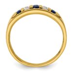 IBGoodman 14k 1 1/4 carat Lab Grown Diamond VS/SI+ G+ and Lab Created Blue Sapphire Complete Men's Ring - Image 2