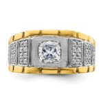 IBGoodman 14k Two Tone 3/8 carat Lab Grown Diamond VS/SI+ G+ Semi Mount Polished Men's Ring - Image 4