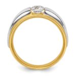 IBGoodman 14k Two-tone 3/4 carat Lab Grown Diamond VS/SI+ G+ Complete Satin Men's Ring - Image 2
