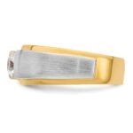 IBGoodman 14k Two-tone 3/4 carat Lab Grown Diamond VS/SI+ G+ Complete Satin Men's Ring - Image 3