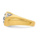 IBGoodman 14k with White Rhodium 3/4 carat Lab Grown Diamond VS/SI+ G+ Complete Polished and Satin Men's Ring - Image 3