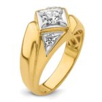 IBGoodman 14k with White Rhodium 3/4 carat Lab Grown Diamond VS/SI+ G+ Complete Polished and Satin Men's Ring - Image 6