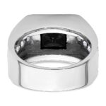 IBGoodman 14k White Gold Black Rhodium 1 1/3 carat Lab Grown Diamond VS/SI+ G+ and Onyx Complete Men's Ring - Image 5