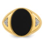 IBGoodman 14k 1/6 carat Lab Grown Diamond VS/SI+ G+ and Onyx Complete Men's Ring - Image 4
