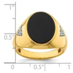 IBGoodman 14k 1/6 carat Lab Grown Diamond VS/SI+ G+ and Onyx Complete Men's Ring - Image 7