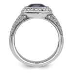 IBGoodman 14k White Gold 1 carat Lab Grown Diamond VS/SI+ G+ and Created Blue Sapphire Complete Men - Image 2