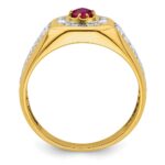 IBGoodman 14k 5/8 carat Lab Grown Diamond VS/SI+ G+ and Created Ruby Complete Men's Ring - Image 2