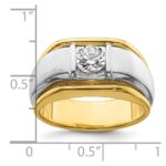 IBGoodman 14k Two-tone 3/4 carat Lab Grown Diamond VS/SI+ G+ Complete Polished and Satin Men's Ring - Image 7