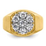 IBGoodman 14k Two-Tone 1 3/8 carat Lab Grown Diamond VS/SI+ G+ Complete Men's Cluster Ring - Image 4