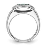 IBGoodman 14k White Gold 1/3 carat Lab Grown Diamond VS/SI+ G+ and Created Emerald Complete Men's Ring - Image 2
