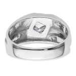 IBGoodman 14k White Gold with Black Rhodium 1/2 carat Lab Grown Diamond VS/SI+ G+ Complete Satin Men's Ring - Image 5