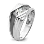 IBGoodman 14k White Gold with Black Rhodium 1/2 carat Lab Grown Diamond VS/SI+ G+ Complete Satin Men's Ring - Image 6