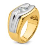 IBGoodman 14k Two-tone 1 carat Lab Grown Diamond VS/SI+ G+ Complete Polished and Satin Men's Ring - Image 6