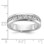 IBGoodman 14k White Gold Men's Polished 9-Stone 1 Carat AA Quality Diamond Ring - Image 3