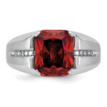 14k White Gold IBGoodman Men's Gemstone and Diamond Ring Mounting - Image 6