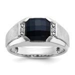 IBGoodman 14k White Gold Men's Polished and Satin Gemstone Ring Mounting