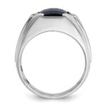 IBGoodman 14k White Gold Men's Polished and Satin Onyx and .02 Carat AA Quality Diamond Ring - Image 2