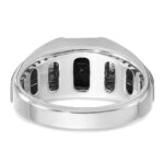 IBGoodman 14k White Gold Men's Polished and Satin Onyx and .02 Carat AA Quality Diamond Ring - Image 7