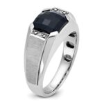 IBGoodman 14k White Gold Men's Polished and Satin Gemstone Ring Mounting - Image 8