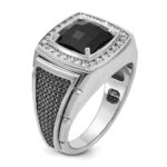 14k White Gold with Black Rhodium IBGoodman Men's Onyx and 1/4 carat Diamond Complete Ring - Image 8