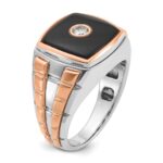14k Two-tone White/Rose Gold IBGoodman Men's Onyx Diamond Ring Mounting - Image 8