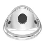 14k White Gold IBGoodman Men's Oval Onyx Complete Ring - Image 7