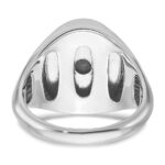 14k White Gold IBGoodman Men's Blue Agate Complete Ring - Image 7