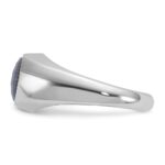 14k White Gold IBGoodman Men's Sapphire Doublet Stone Complete Ring - Image 3