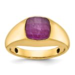 14k IBGoodman Men's Ruby Doublet Stone Complete Ring