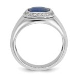 14k White Gold IBGoodman Men's Gemstone and Diamond Ring Mounting - Image 2