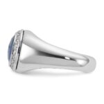 14k White Gold IBGoodman Men's Sapphire Doublet Stone and 1/5 carat Diamond Complete Ring - Image 5